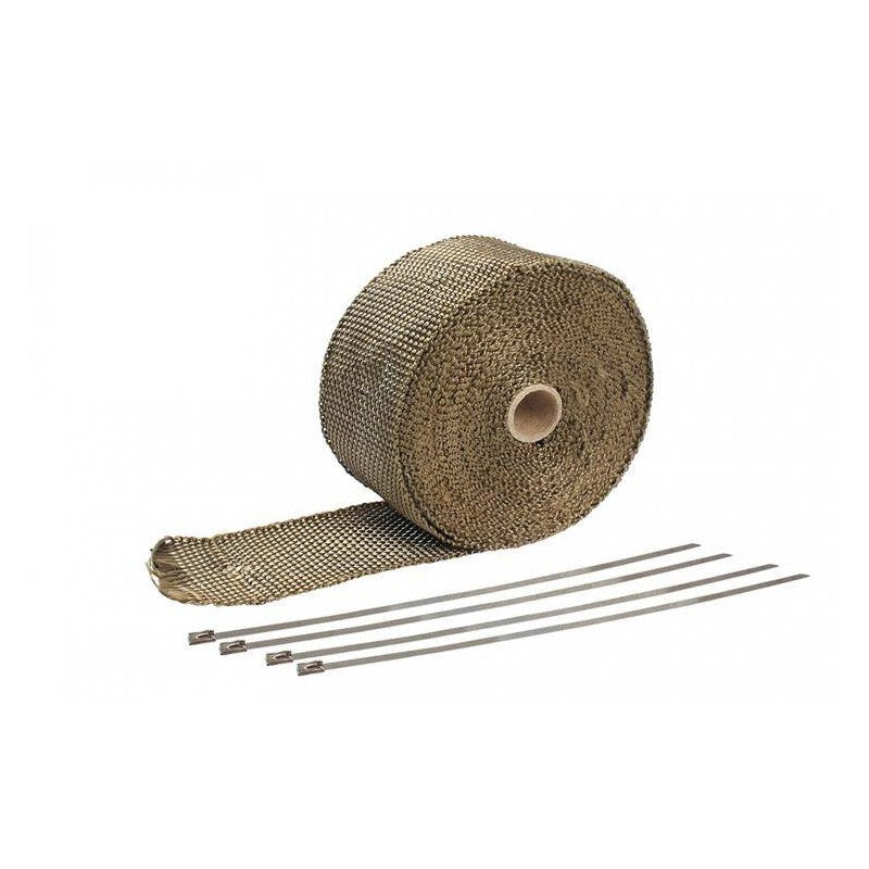 Titanium exhaust thermo heat wrap 50mm x 10m + ties