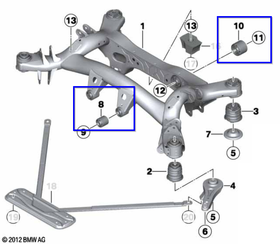 F2X / F3X Rear Subframe and Differential Polyurethane Bushings