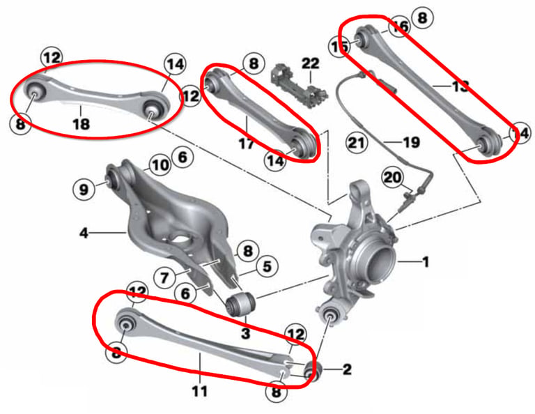 F2X / F3X Rear Control Arm Kit