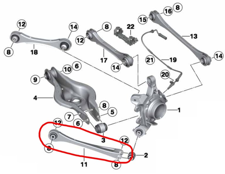 F2X / F3X Rear Control Arm Kit