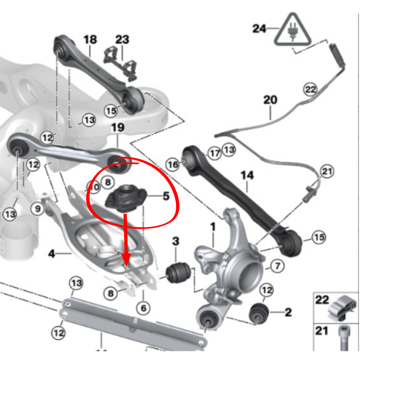 BMW E9x/E8x Rear Lower Shock Mounts Aluminium