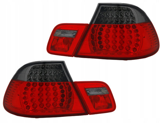 BMW E46 Coupe LED Tail Lights Red Black Smoke Rear Lamp Set 2003–2006