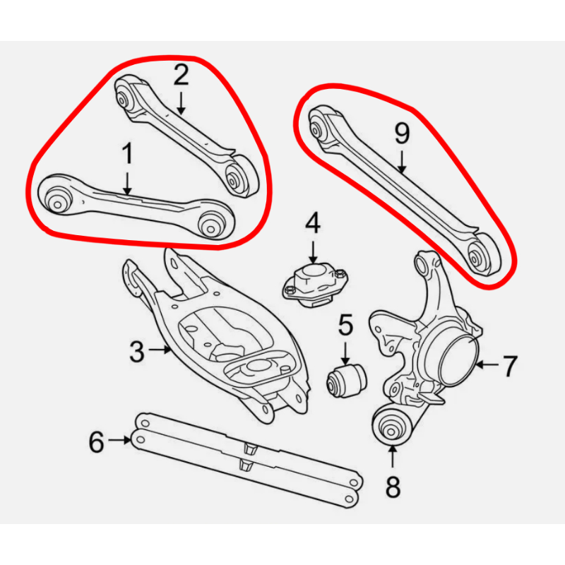 BMW E9x E8x Rear Control Arms Kit