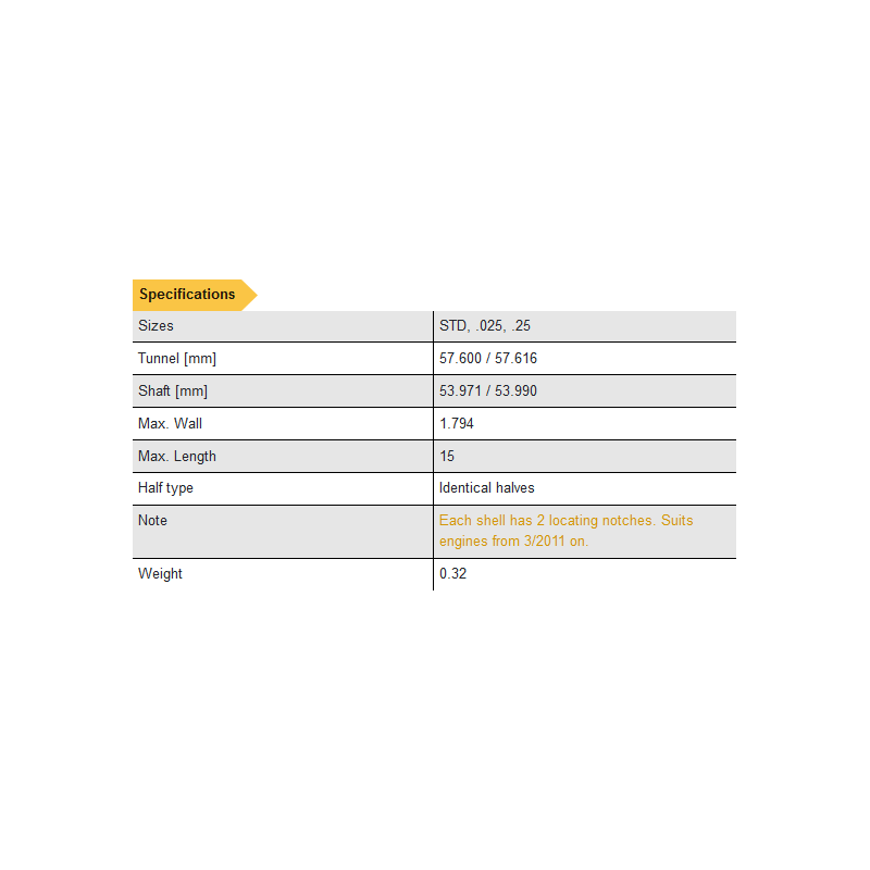 BMW S63B44 M5 / M6 ACL Race Series connecting rod bearings 8B1578H-0.25