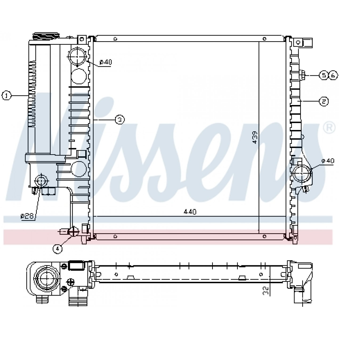BMW E36 Radiator – Nissens 60623 – 6-Cylinder Manual – 323i | 325i | 328i
