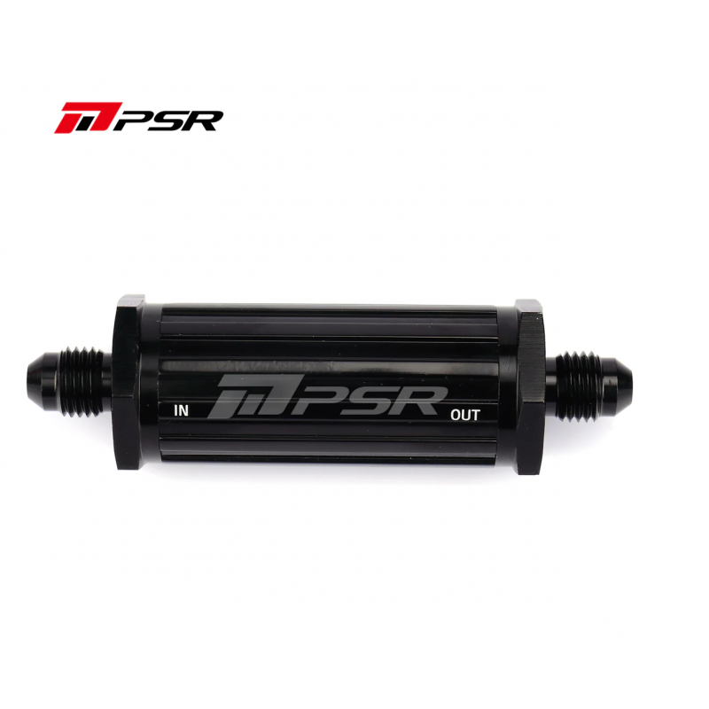 PSR In Line Oil Filter, Fitting Size -4AN, 80 Micron Filter inside