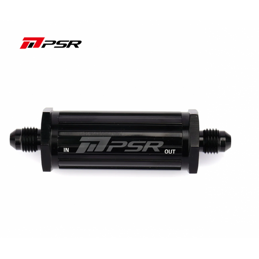 PSR In Line Oil Filter, Fitting Size -4AN, 80 Micron Filter inside