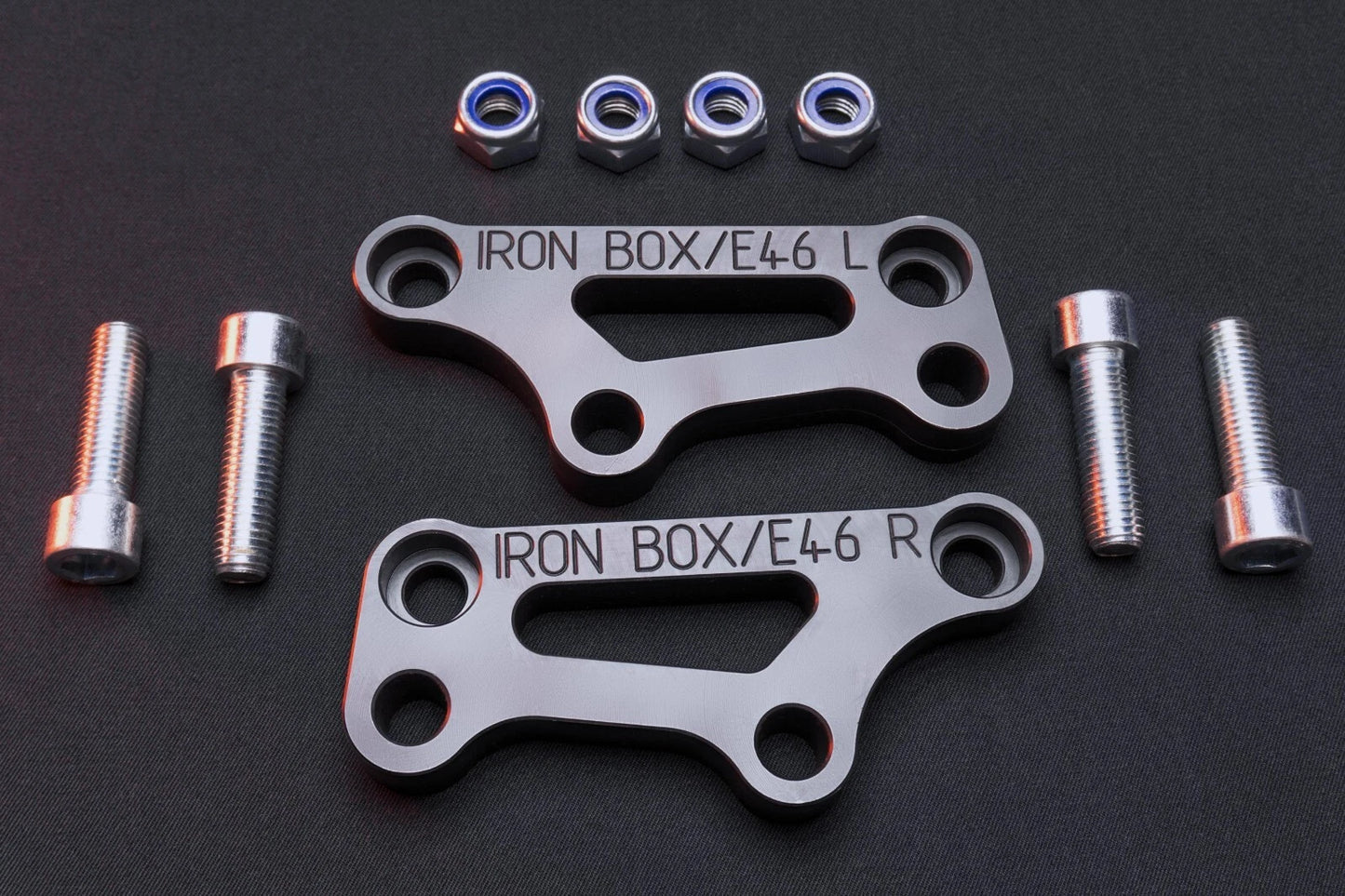 BMW E46 Steering Lock Adapters - STOCK ARMS / Street + Drift / STEEL