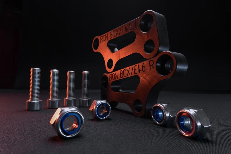 BMW E46 Steering Lock Adapters - STOCK ARMS / Street + Drift / STEEL