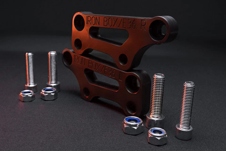 BMW E36 Steering Lock Adapters - STOCK ARMS / Street + Drift / STEEL